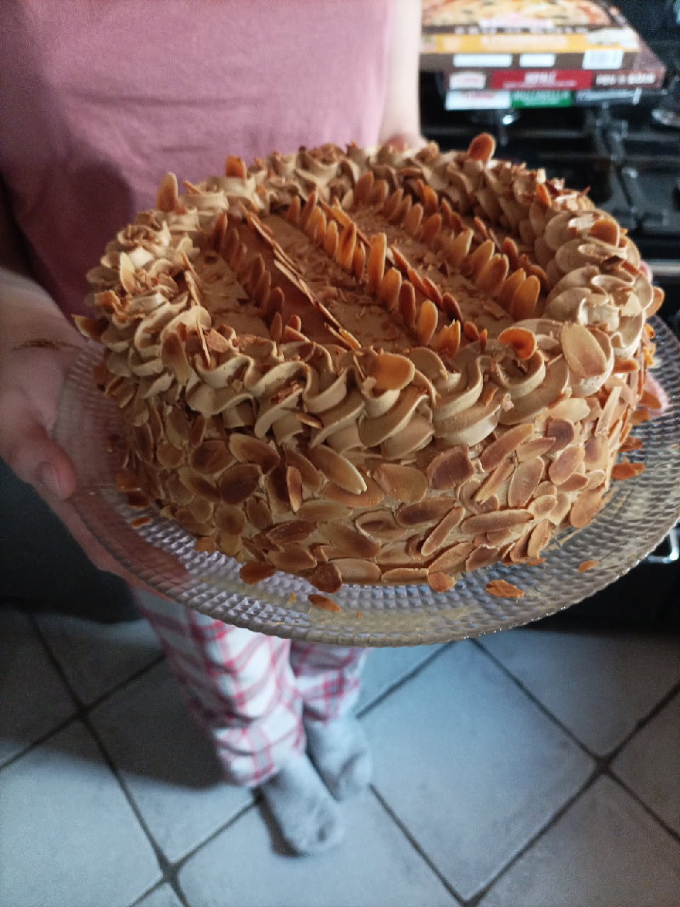Moka aux amandes réalisé artisanalement