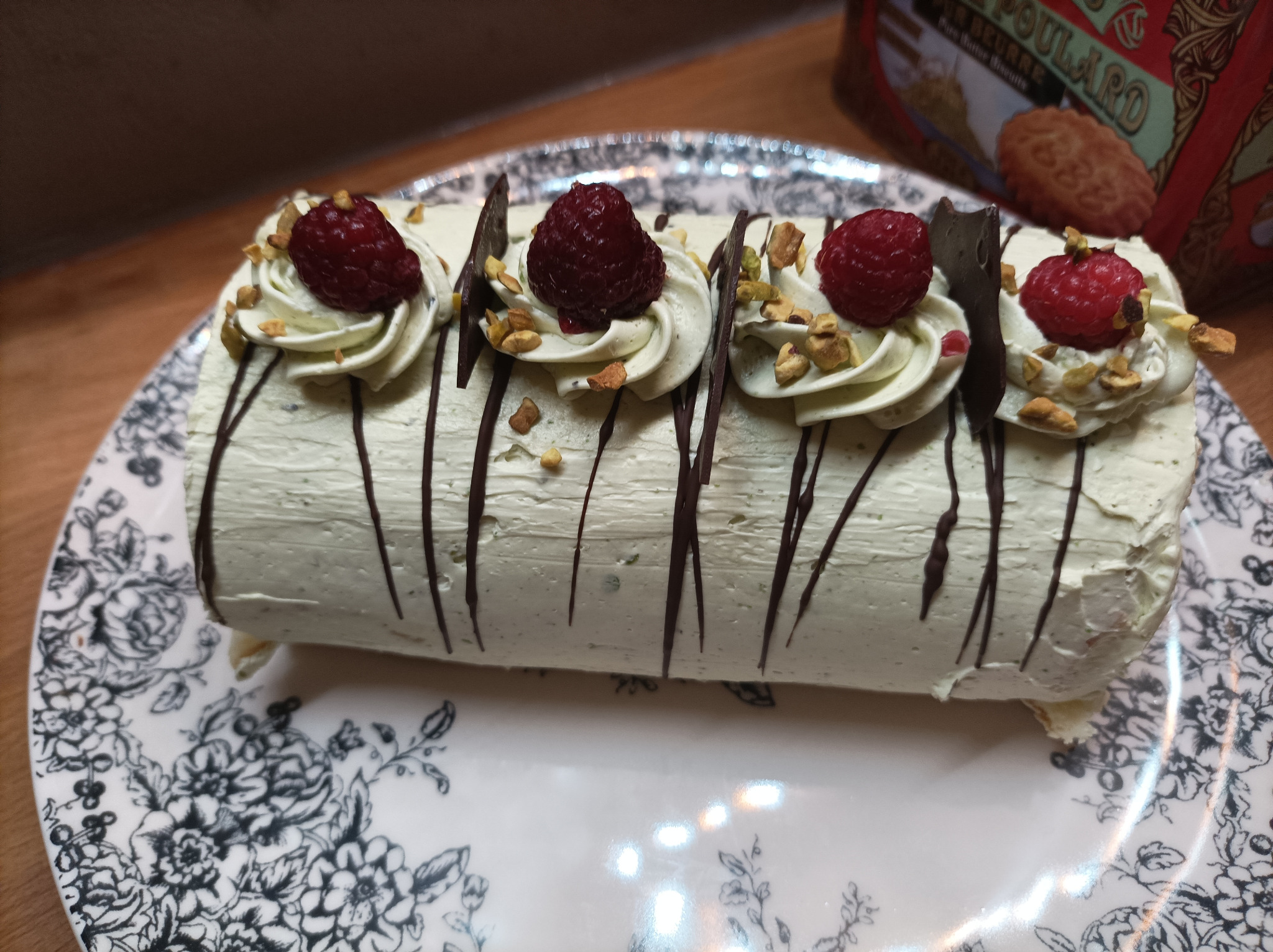 Bûche de Noël framboise